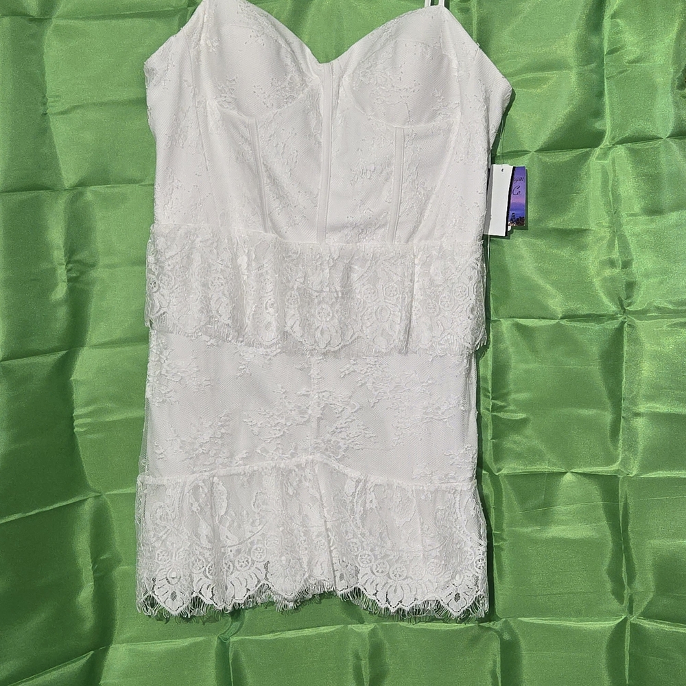 Morgan & Co. White Lace Mini Dress